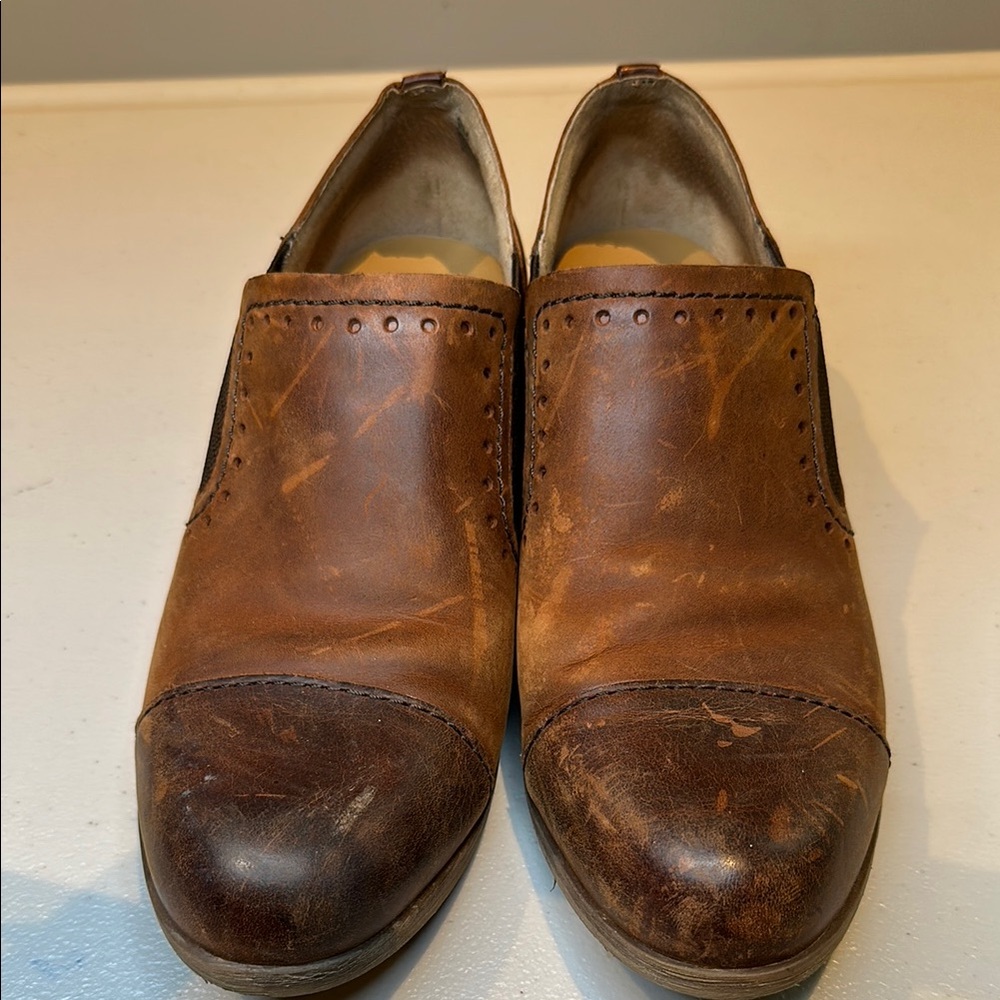 KORKS Brown Leather Ankle Booties